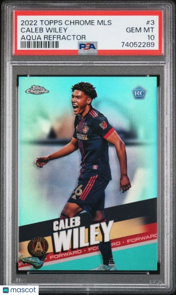 2022 Topps Chrome MLS Caleb Wiley #3 Aqua Refractor PSA 10