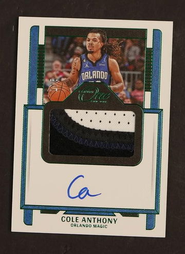 2022-23 Panini One and One Jersey Autographs Cole Anthony #JA-CAN Patch Auto