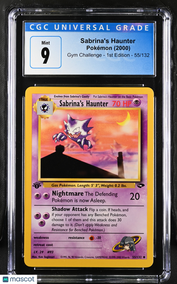 Gym Challenge Sabrina's Haunter Non-Holo Uncommon 1st Edition CGC 9 #55