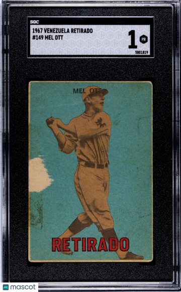 1967 Venezuela Retirado Mel Ott #149 SGC 1