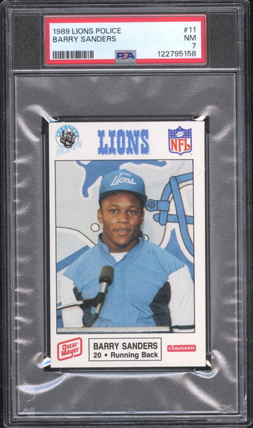 1989 Lions Police Barry Sanders #11 PSA 7