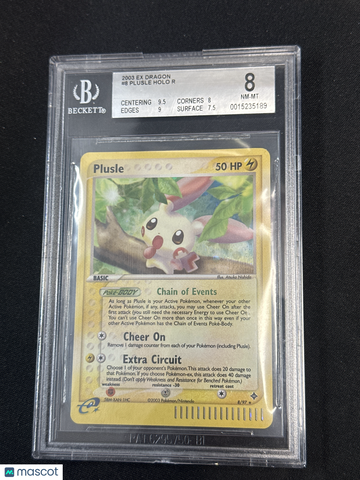 2003 Pokemon EX Dragon Plusle HOLO R #8 BGS 8