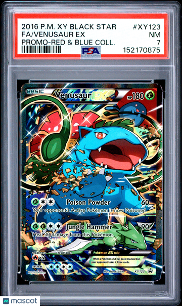 2016 Pokemon Xy Black Star Promo Venusaur EX Promo-Red & Blue Coll. Fa PSA 7 #XY123