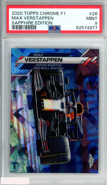 2020 TOPPS CHROME FORMULA 1 SAPPHIRE EDITION MAX VERSTAPPEN #26 PSA 9 MINT