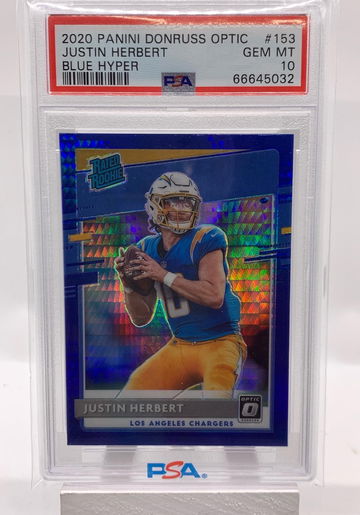 2020 optic football Justin herbert Blue hyper