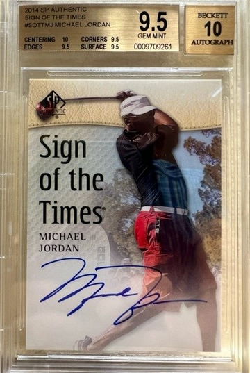 2014 Upper Deck SP Authentic Sign of the Times Michael Jordan Auto Autograph BGS 9.5