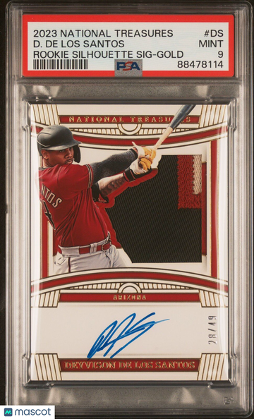 2023 National Treasures Deyvison De los Santos #PSS-DS Patch Rookie Memorabilia PSA 9 Panini Authentic