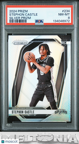 2024-25 Panini Prizm Stephon Castle #234 Prizms Silver RC PSA 8