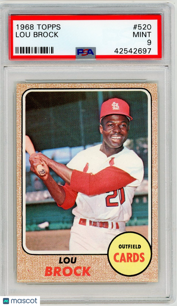 1968 Topps Lou Brock #520 PSA 9