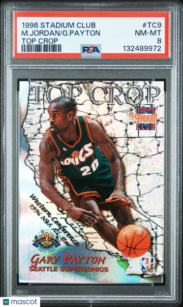 1996 Stadium Club Top Crop G. Payton M. Jordan #TC9 Chrome Refractor Short Print Nicely Centered Parallel/Variety Base S
