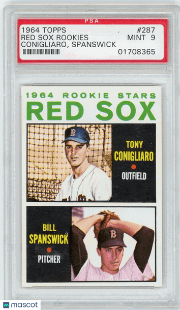 1964 Topps Red Sox Rookies #287 T. Conigliaro B. Spanswick PSA 9