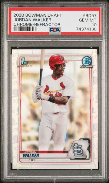2020 Bowman Draft Jordan Walker REFRACTOR PSA 10