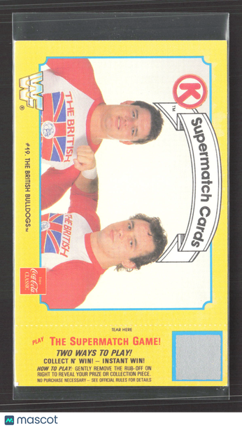 1987 Circle K WWF Supermatch Cards Davey Boy Smith Dynamite Kid The British Bulldogs #19
