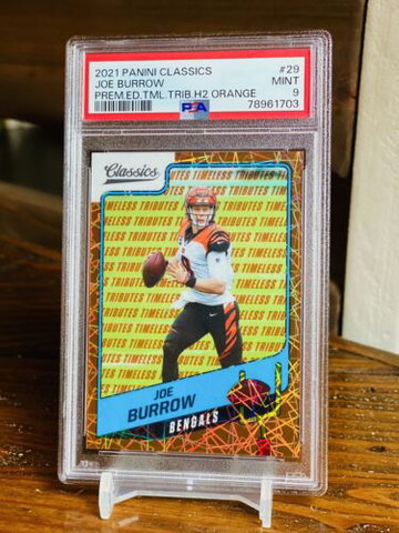 2021 Joe Burrow Orange 9/10 PSA 9 Prizm Classic Refractor Timeless 1/1 Jersey