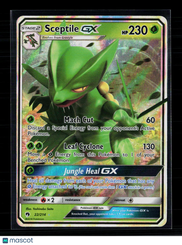 2018 Lost Thunder Sceptile GX Holo Ultra Rare #22/214