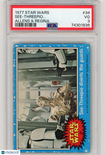1977 Star Wars Allens & Regina See-Threepio.. . #34 PSA 3