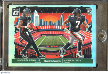 2024 Panini Donruss Optic Downtown Michael Vick Michael Penix Jr. #14 RC