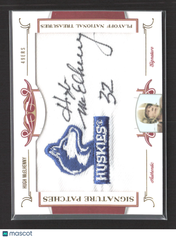 2008 Playoff National Treasures Signature Patches Hugh McElhenny #63 /26 Authentic Patch Signature Patches