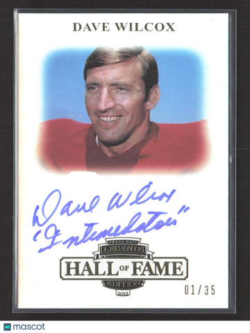 2012 Press Pass Legends Hall of Fame Edition Dave Wilcox #LG-DW /35