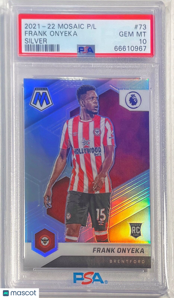2021 Panini Mosaic Premier League Frank Onyeka #73 Silver PSA 10