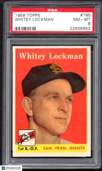 1958 Topps Whitey Lockman #195 PSA 8