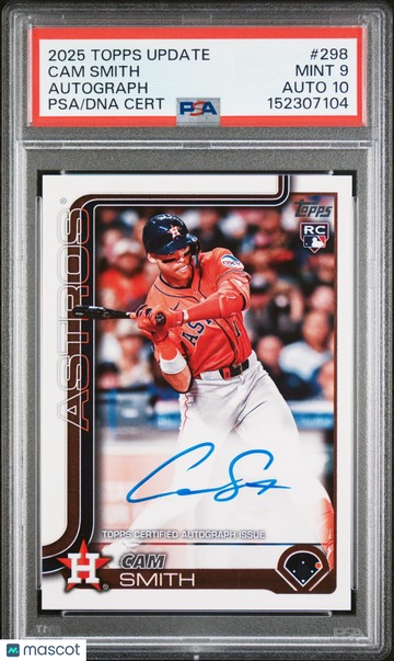 2025 Topps Update Cam Smith #298 Autograph PSA 9 Auto 10