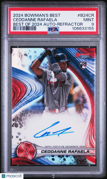 2024 Bowman's Best Best Of 2024 Autographs Ceddanne Rafaela #B24CR Refractor PSA 9
