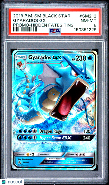 2019 Pokemon SM Black Star Promo Gyarados GX Promo-Hidden Fates Tins PSA 8 #SM212