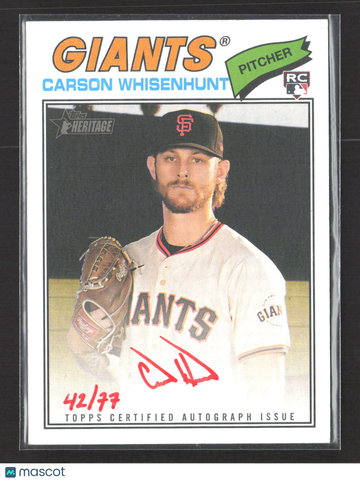2026 Topps Heritage Carson Whisenhunt #ROA-CW Real One Red Ink Autograph /77 RC