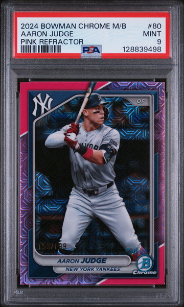 2024 Bowman Chrome Mega Box Prospects Pink Refractor Aaron Judge #80 /199 PSA 9