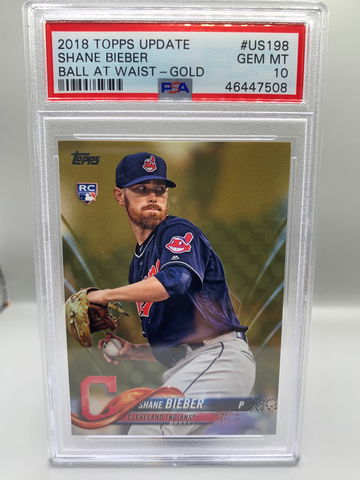 2018 Topps Update Shane Bieber Gold US198 PSA 10