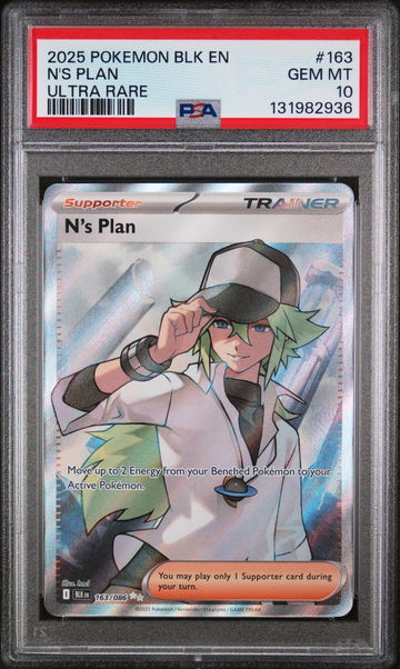 2025 Black Bolt - Blk En - English Ultra Rare Holo N's Plan #163 PSA 10