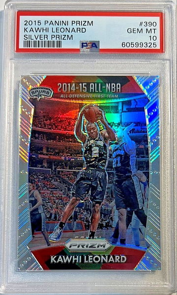 2015-16 Panini Prizm Basketball #390 Kawhi Leonard All NBA Silver Prizm PSA 10