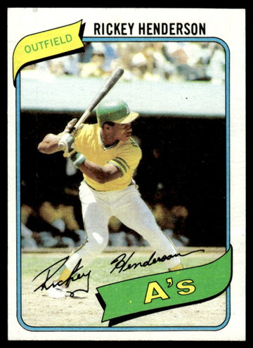 1980 Topps 482 Rickey Henderson Rookie A's
