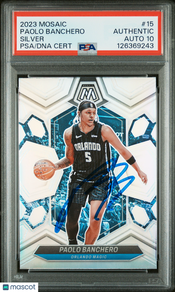 2023 Panini Mosaic Paolo Banchero #15 Silver PSA A Auto 10