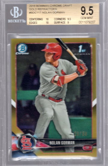 Nolan Gorman 2018 Bowman Gold Refractor