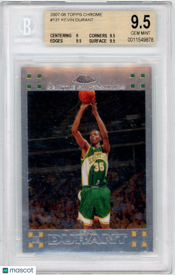 2007 Topps Chrome Kevin Durant #131 Rookie BGS 9.5