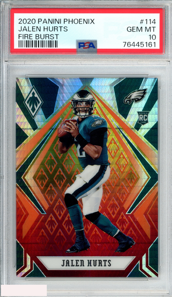 2020 PANINI PHOENIX JALEN HURTS #114 FIRE BURST ROOKIE RC PSA 10 GEM MT