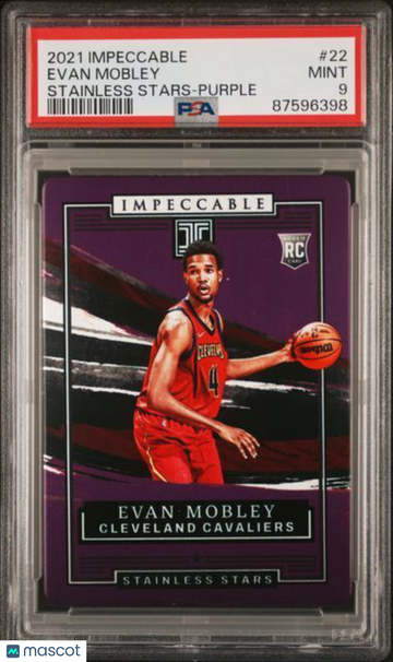 2021 Panini Impeccable Stainless Stars Evan Mobley #22 Purple PSA 9