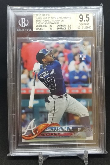 Ronald Acuna Jr 2018 topps bat down bgs 9.5