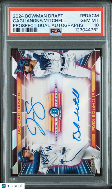 2024 Bowman Draft Jac Caglianone Blake Mitchell #PDACM Prospect Dual Autographs /99 PSA 10