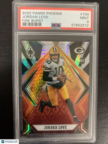 2020 Panini Phoenix Jordan Love #104 Fire Burst PSA 9
