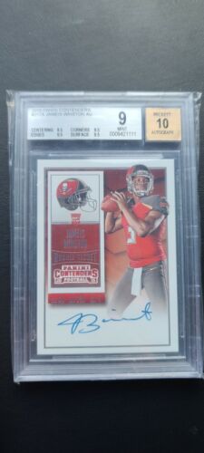 2015 Panini Contenders Jameis Winston Rookie Ticket Auto BGS 9 Saints Bucs RC