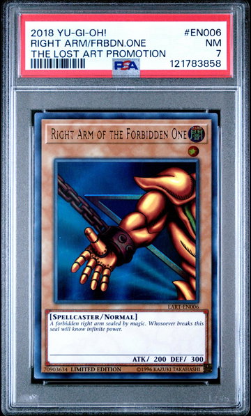 2018 Yu-Gi-Oh Lost Art Promotion Right Arm of the Forbidden One #LART-EN006 PSA 7