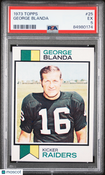 1973 Topps George Blanda #25 PSA 5