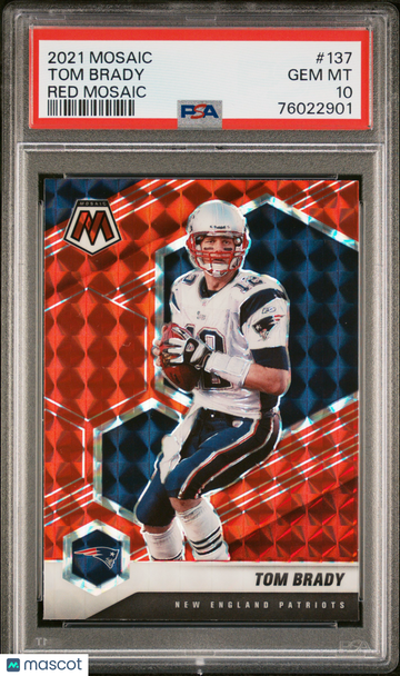 2021 Panini Mosaic Tom Brady #137 Red PSA 10