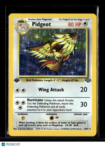 1999 Jungle Pidgeot Holo Rare 1st Edition #8/64
