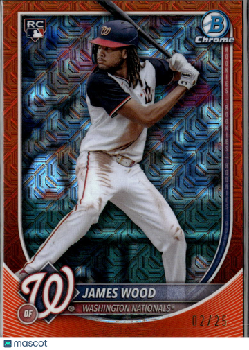 2025 Bowman Chrome James Wood #29 Orange Mojo Refractor /25 RC