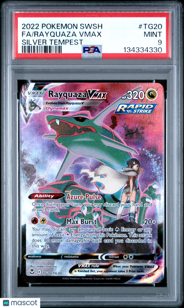 2022 Pokemon Sword & Shield Silver Tempest Rayquaza VMAX Fa Silver Tempest PSA 9 #TG20