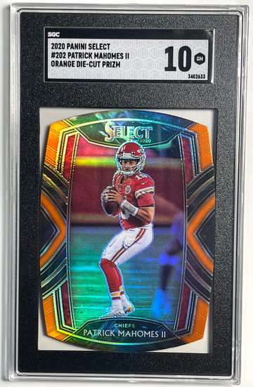 2020 Panini Select Patrick Mahomes Club Level Orange Die Cut Prizm #202 SGC 10 GEM MINT